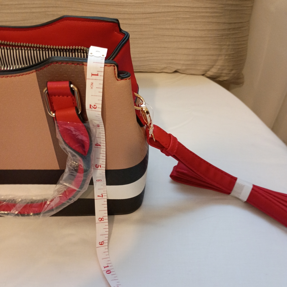 Malibu Red and Tan Shoulder Bag with Tassel